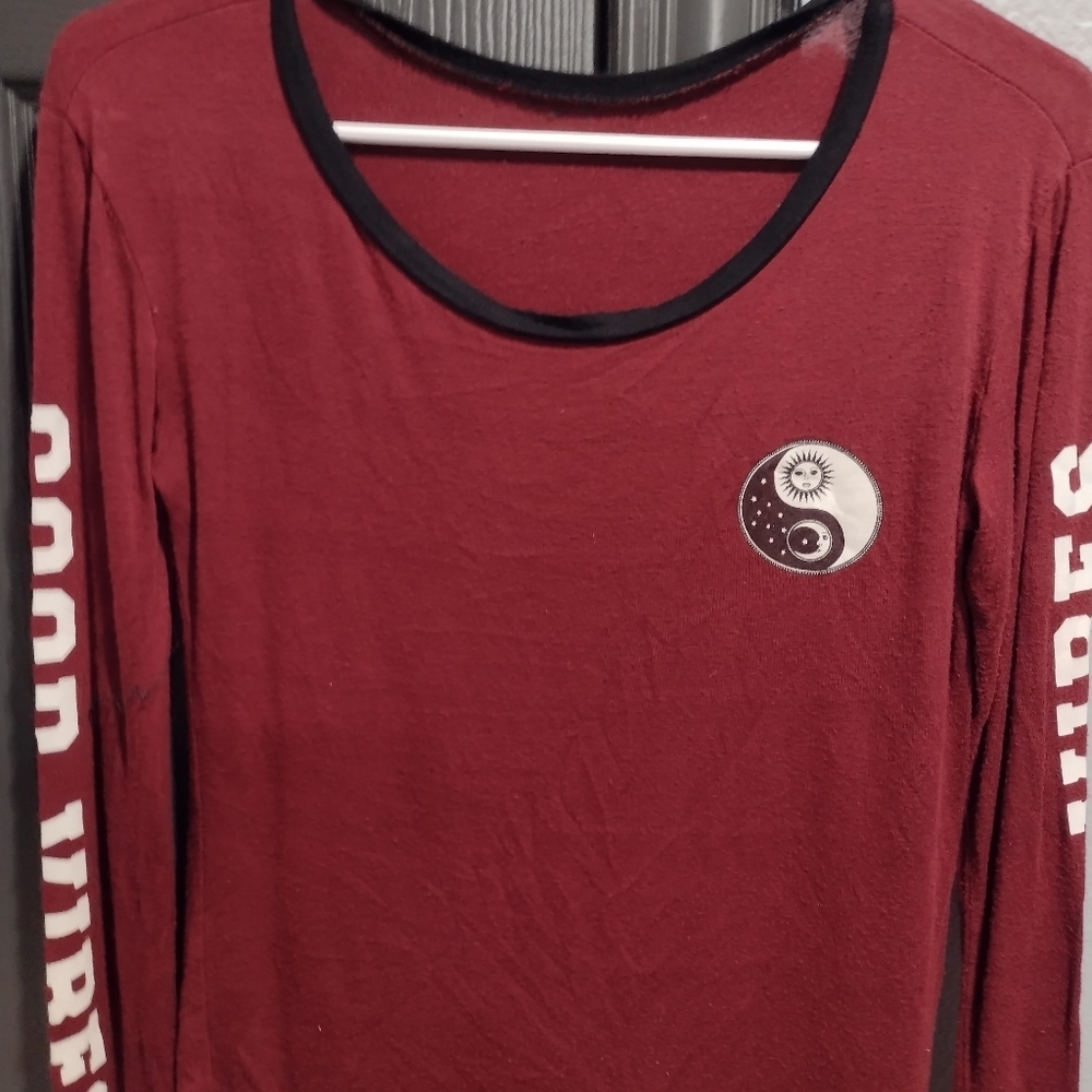 Maroon Long Sleeve Ladies Top
